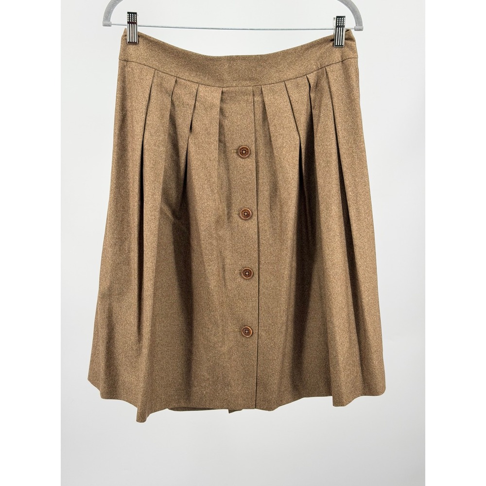 Brooks Brothers Skirt Womens 8 Brown Wool Vitale Barberis Canonico